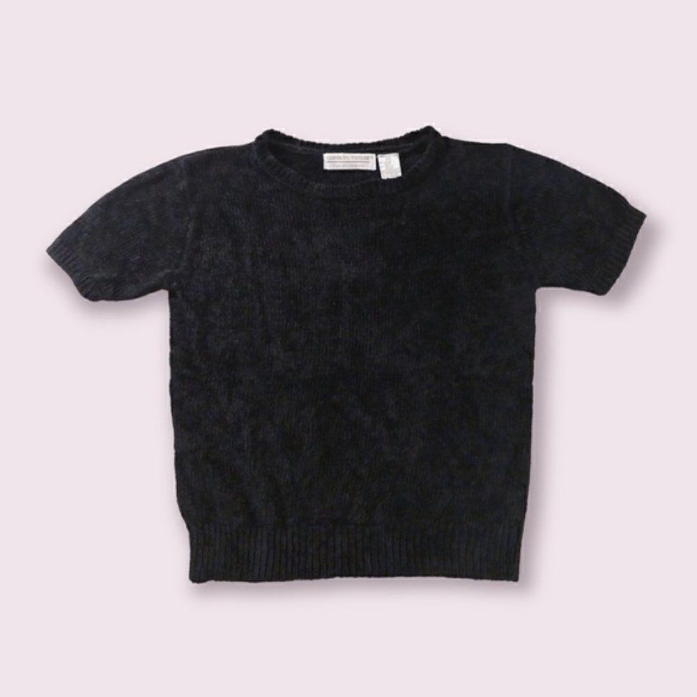 (3/$15) Vintage Chenille Short Sleeve Sweatshirt